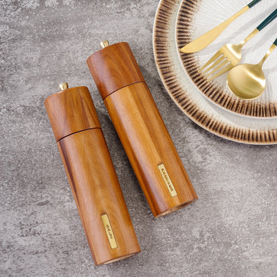 Solea Młynek Elektryczny do Sól i Pieprzu | Lite Drewno, Ceramiczny Mechanizm 0